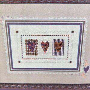 Tri Love Fall Cross Stitch Kit Fabric Fibers Silk Charm Autumn Hearts‎ Fall New
